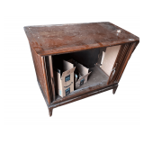 Vintage Wooden Cabinet With Sliding Doors