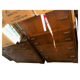 2-Vintage Wooden Dressers 37”L. X 19”D. X 34.5”H. - 48”L. X 29.5”W. X 17.5”D.Mirror Included