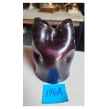 Bischoff Pinched Purple Vase - 5 in h