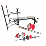 Weight Long Bars - 3 Short and weights - Weight bench