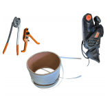 Corded Electric Belt Sander, Heavy-Duty Manual Lug Crimper, Manual Ratchet-style Strap Tensioning Tool, Strapping Material.