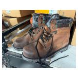 (2) Sz 10 - Brown Leather Steel Toe Work Boots