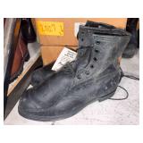 (2) Sz 10 - Black Leather Steel Toe Work Boots