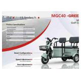 New High Ends Mini Golf Cart - MGC40 - 110V - Green - New In Box - Front Basket Rack