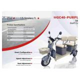 New High Ends Mini Golf Cart - MGC40 - 110V - Purple - New In Box - Front Basket Rack