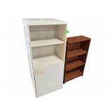 Wooden Bookshelf & Metal Filing Cabinet Shelf Cabinet (23" x 24" x 56")
