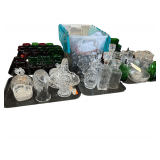 Lot of Assorted Glassware Including Wine Glasses, Bowls, Plates, and Tea Cups