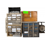 Hardware Organizer Bins w/ Assorted Hardware & Accessories