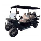 New SDLanch SDLGC100 6 Seater Golf Cart - Black Color - Electric Engine - 72 Volt System - Canopy - Stereo System - back up camera and 23x10.00-14 off-road tires - Assembly Required - Pics are a Repre