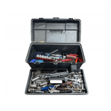 Plastic Toolbox with Assorted Tools
