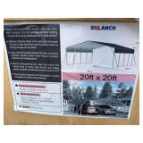 New SDLanch 20ft x 20 ft Car Port - Dark Grey Roof - Model SDLC2020