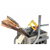 Milk Crate with Assorted Handsaw