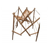 Melino Low-profile Acacia Wooden Folding Chair, Wicker Stool, Drying Rack, 2 Office Chairs, Vintage Singer Tweed Sewing Chair featuring Lift-top Seat