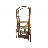 Wooden Shelf With Glass Shelving 30” x 14” x 79”