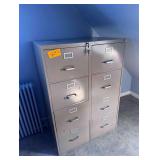 4 Metal Filing Cabinets - 3 Vertical and 1 Lateral