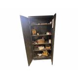 Metal Cabinet and Contents