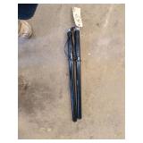 2 Black Rigid Straight Batons w Attached Wrist Lanyards