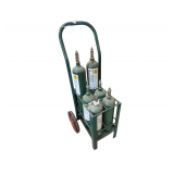 6 Oxygen Tanks and Dolly - Empty