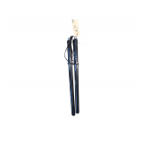 2 Black Rigid Straight Batons w Attached Wrist Lanyards