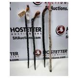 4 Walking Sticks - Approx. 39in tall and 6ft