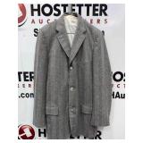 Buddy Holly Stage Worn Jacket & Shirt - Circa 1958 - Alfred Norton Grey Wool Jacket w/ Broad Tan Stripes, Three Button Front, Center Vent & Red/ Grey Rayon Lining - Arrow White Cotton French Cuff Shir