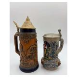 Gertz German Beer Stein 11”H. Thewalt Lovers German Beer Stein 9”H.