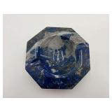 Carved Lapis Lazuli Ashtray - 5 1/2" Round