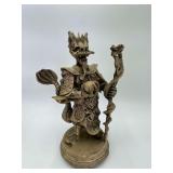 11" Tall Figure of Chinese Dragon King (Long Wang) or Rain God Metal with Bronze Styled Finish