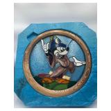 18" Round Leaded Glass Image of Mickey Mouse