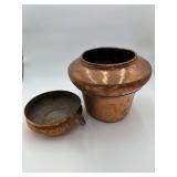 2 Piece Copper Pot and Bowl with Spout