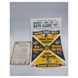 "Winter Dance Party" Tour Poster at the Kato Ballroom - Exact Duplication w/ Authenticity