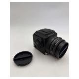 Hasselblad 500 series V-system model fitted with an 80mm lens and a film back