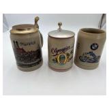 Vintage Cermarte Brazil Made Olympia Beer Stein 6.75”H. BMW Munich German Beer Stein 6.75”H.BMW Butler Smith Beer Stein, Vintage 5 1/4" BMW AMA National Superbike Champion Beer Stein