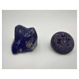 Lapis Lazuli Shaped & Polished Freeform Display - Chinese Style Carved & Dyed Hard Stone Belt Buckle Ornament