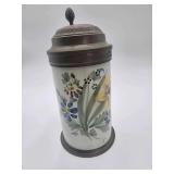 German Fiaence Authentic Beer Stein Production Dates Late 1700’s To Early 1800’s 9.5”H. No Hallmarks
