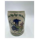 Kriegsweihrachlen 100 Regiment 1940 Christmas German Beer Stein 5.5”H.
