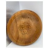11" Hand Carved Wooden Plate by Anderkenaus Freising 1945
