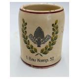 RAD 1.BAU KOMP.52 Labor Beer Stein 4.75”H.
