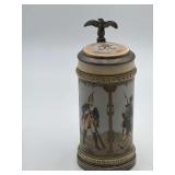 Authentic Villeroy & Boch Mettlach Stein, Catalog No. 1934. This specific model is entitled "Military Uniforms, 1689–1889"