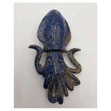 Carved Lapis Lazuli Squid Figurine - 6" x 3"