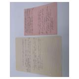 Buddy Holly Handwritten Lyrics - The lyrics on the pink note paper inscribed in pencil for “Daydreamin” excerpts include “You’re the sweetest thing that I ever known” - the lyrics on white l