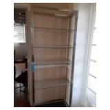 30 inch width glass shelving with metallic outside