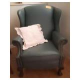 39x33 Blue cushioned living room chair