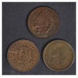 3 CIVIL WAR TOKENS; 1863 WHITE HATTER 3 CIVIL WAR TOKENS; 1863 WHITE HATTER