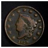 1829 LARGE CENT  VG