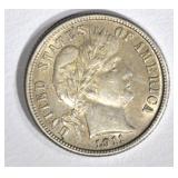 1911-S BARBER DIME, AU 1911-S BARBER DIME, AU
