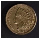 1864 INDIAN HEAD CENT AU/BU