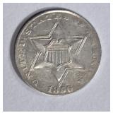 1856 3 CENT SILVER AU 1856 3 CENT SILVER AU