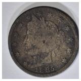1885 LIBERTY NICKEL GOOD DARK 1885 LIBERTY NICKEL GOOD DARK