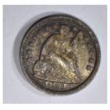 1851 SEATED LIBERTY HALF DIME AU/BU